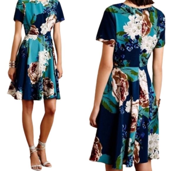 Corey Lynn Calter Dresses & Skirts - Anthro Corey Lynn Calter Paeonia Cocktail Dress - Blue/Green - 8